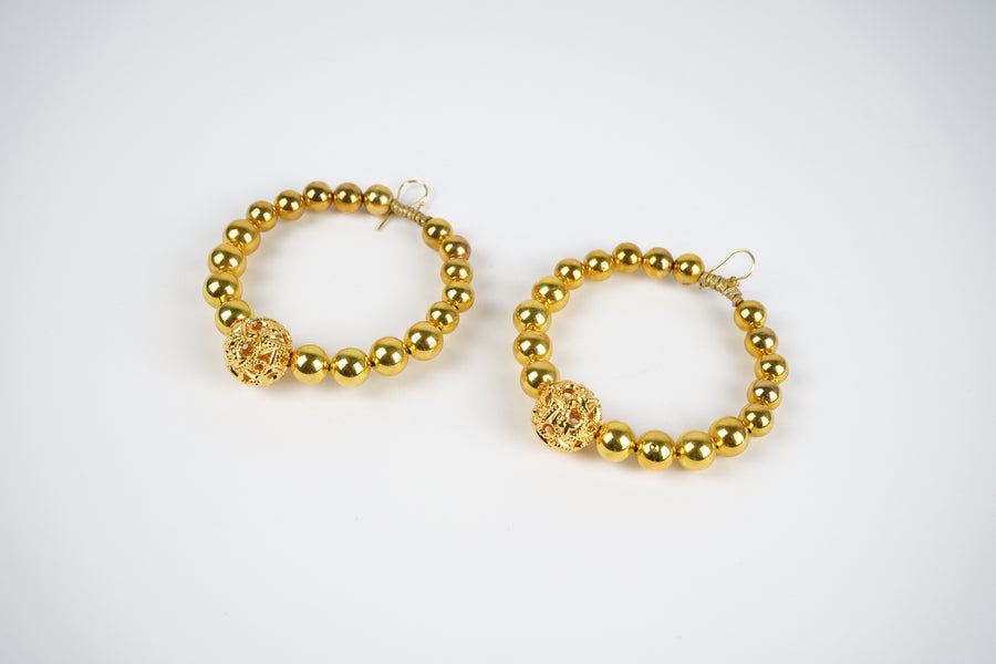 Superball hoop earrings gold