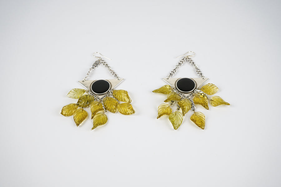 Triangle leaf earrings