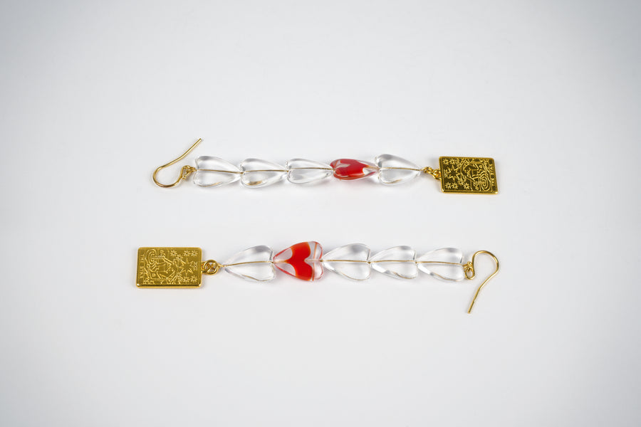 Glassy love earrings